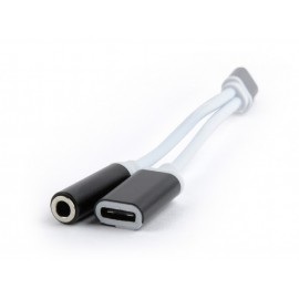 Кабель адаптер USB Type-C (M) - Jack3.5 + USB Type-C (F) Gembird/Cablexpert CCA-UC3.5F-02, 0.15м