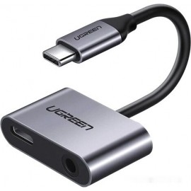 Кабель адаптер USB2.0 Type-C (M) - Jack3.5 + USB2.0 Type-C (F) Ugreen CM193 50596, 0.1м
