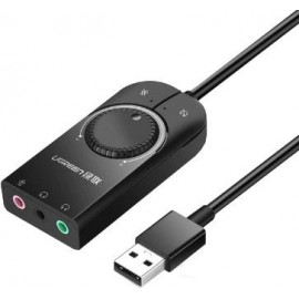 Кабель адаптер USB2.0 (M) - 3xJack3.5 (F) Ugreen CM129 50599, Black