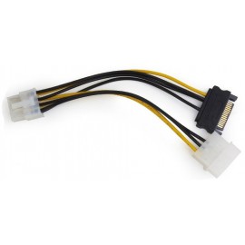 Переходник питания видеокарт 8-pin PCI-E - Molex+SATA Gembird/Cablexpert CC-PSU-82