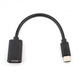 Кабель адаптер USB2.0 Type-C (M) - USB2.0 (F) ATcom AT4716, 0.1м, черный