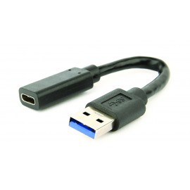 Кабель адаптер USB3.0 (M) - USB3.0 Type-C (F) Gembird/Cablexpert A-USB3-AMCF-01, черный