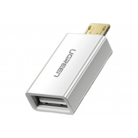 Переходник microUSB2.0 (M) - USB2.0 (F) Ugreen US195 30529 White