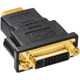 Переходник HDMI (M) - DVI-I (F), Buro HDMI-19M-DVI-I(F)-ADPT, черный