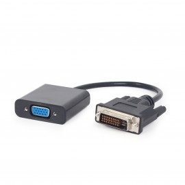 Кабель адаптер  DVI-D (M) - VGA (F) Gembird/Cablexpert A-DVID-VGAF-01, черный