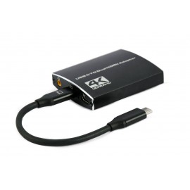 Кабель адаптер USB Type-C (M) - 2xHDMI (F) Gembird/Cablexpert A-CM-HDMIF2-01, черный