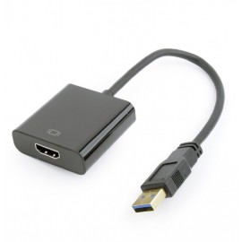 Кабель адаптер USB3.0 (M) - HDMI (F) Gembird/Cablexpert A-USB3-HDMI-02, черный