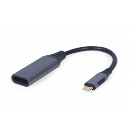 Кабель адаптер USB3.0 Type-C (M) - DP (F) Gembird/Cablexpert A-USB3C-DPF-01, черный