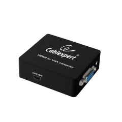 Переходник HDMI (M) - VGA (F) + Jack3.5 Gembird/Cablexpert DSC-HDMI-VGA-001, черный