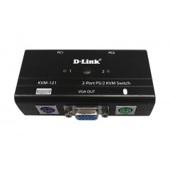 Переключатель D-Link KVM-121/B1A, 2 port KVM + 2 кабеля