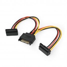 Размножитель питания SATA устройств SATA (M) - 2xSATA (F), 0.15м Gembird/Cablexpert CC-SATAM2F-02, угловые выходные разъемы