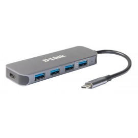 Разветвитель USB D-Link DUB-2340/A1A, USB Type-C - 4xUSB3.0, USB Type-C