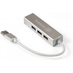 Разветвитель USB3.0 ExeGate DUB-4 EX293981RUS, серебристый, 1in - 4out