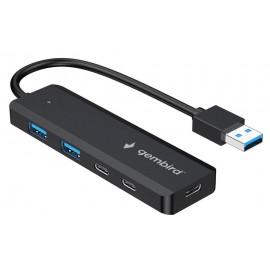 Разветвитель USB Type-С Gembird UHB-C415, серый