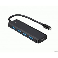 Разветвитель USB Type-С Gembird UHB-C424, серый
