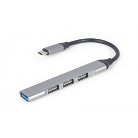 Разветвитель USB Type-С Gembird UHB-CM-U3P1U2P3-02, серый, 1xUSB3.0 + 3xUSB2.0