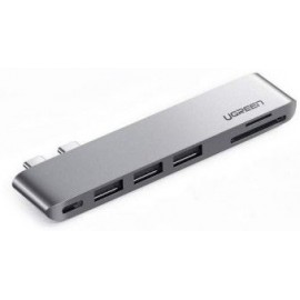 Разветвитель USB Ugreen CM251 60560, USB Type-C - 3xUSB3.0, CR, серый