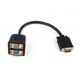 Разветвитель D-SUB (15M) - 2xD-SUB (15F) Gembird/Cablexpert CC-VGAX2-20CM, 20см