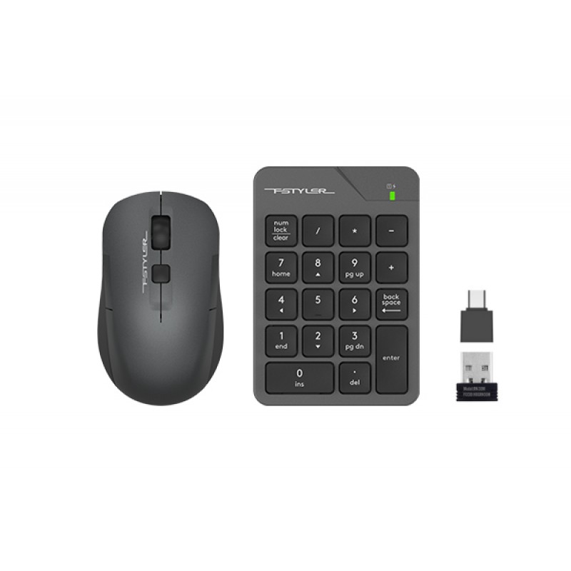 Набор A4Tech Fstyler FG1600C Air, серый (цифровой блок + мышь)