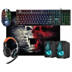 Набор Defender Tor MHP-127 52127 (клавиатура + мышь + гарнитура + колонки + коврик)