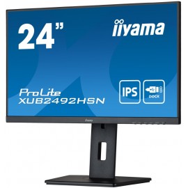Монитор 23.8" Iiyama ProLite XUB2492HSN-B5, 1920x1080, IPS, 75Hz, Speakers (HDMI, DP, USB Type-C)