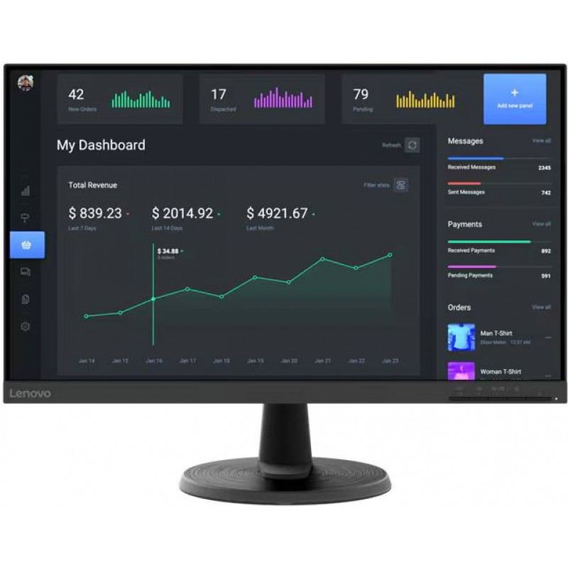 Монитор 23.8" Lenovo ThinkVision C24-40 (63DCKAT6UK), 1920x1080, VA, 75Hz (VGA, HDMI)