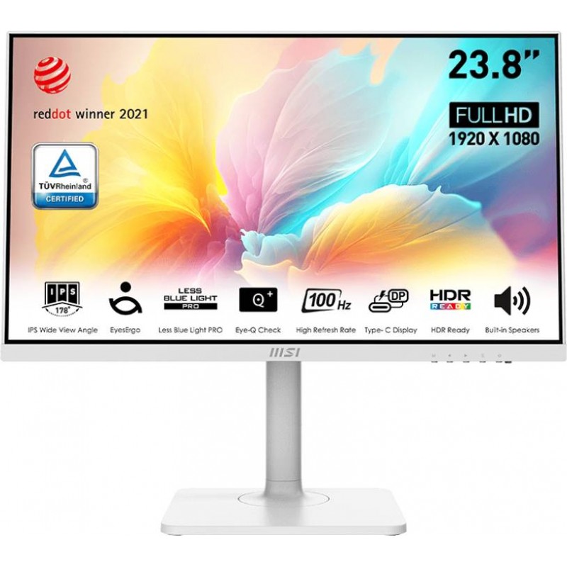 Монитор 23.8" MSI Modern MD2412PW, 1920x1080, IPS, 100Hz, Speakers (HDMI, USB Type-C)