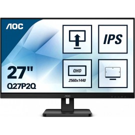 Монитор 27" AOC Q27P2Q, 2560x1440, IPS, 75Hz, Speakers (VGA, HDMI, DP)