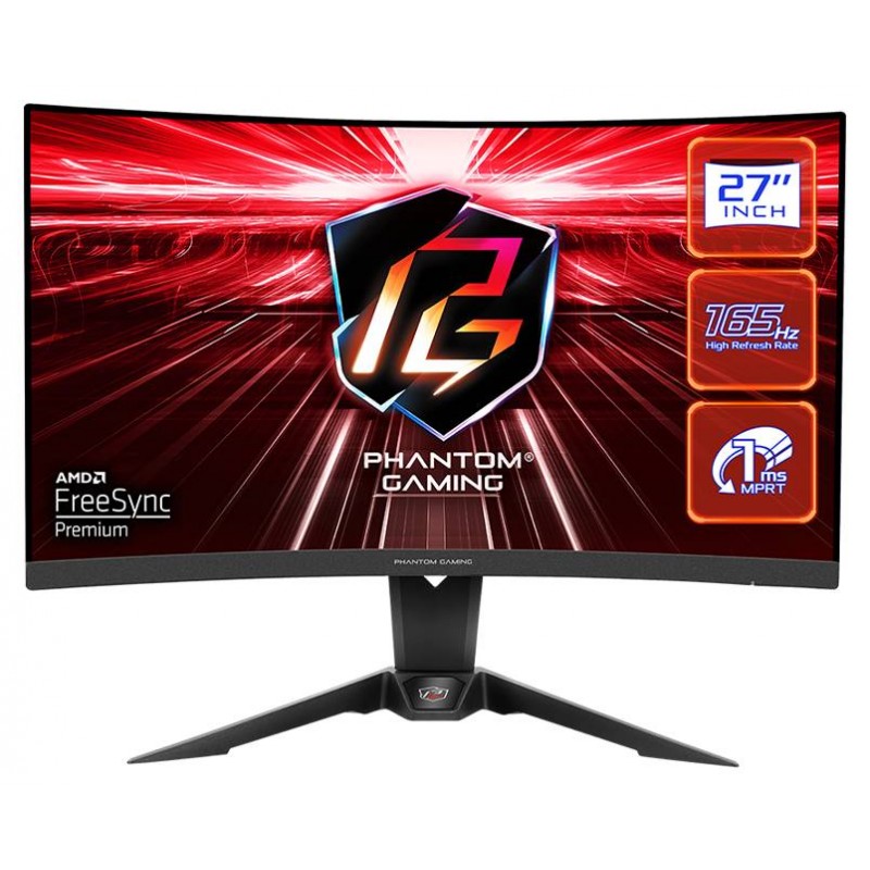 Монитор 27" ASRock PG27Q15R2A, 2560x1440, VA, 165Hz, Speakers (2xHDMI, DP)