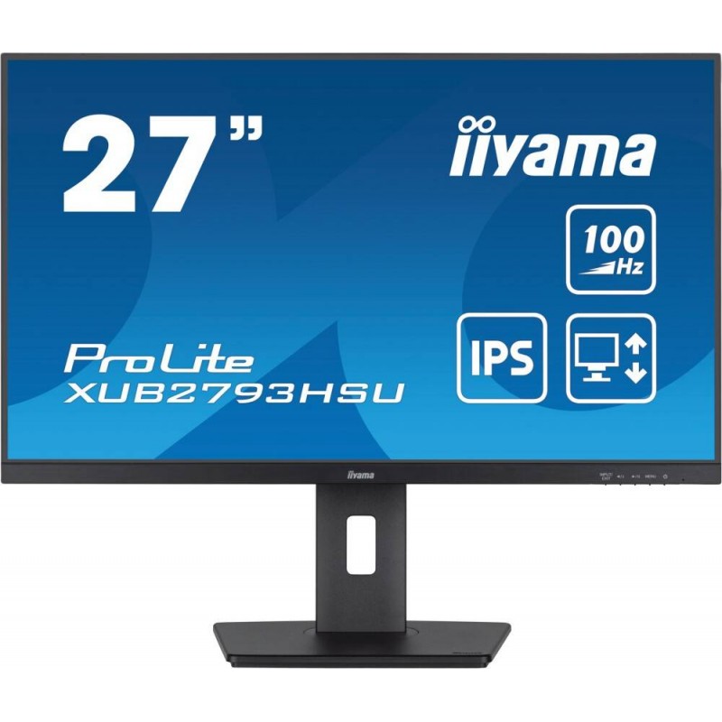 Монитор 27" Iiyama XUB2793HSU-B6, 1920x1080, IPS, 100Hz, Speakers (HDMI, DP)
