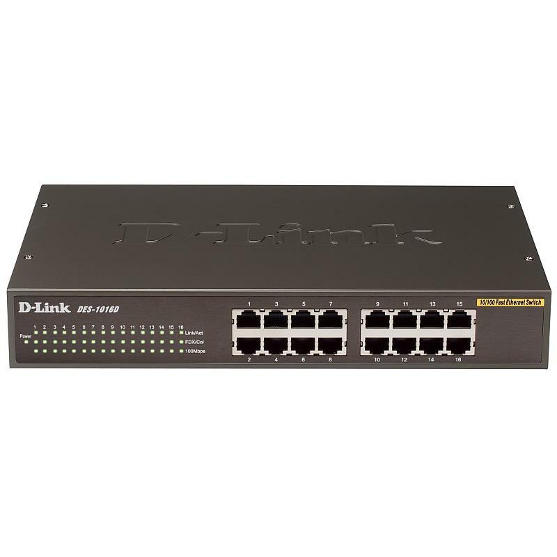 Коммутатор D-Link DES-1016D/H1A, 16xLAN 100Mbps