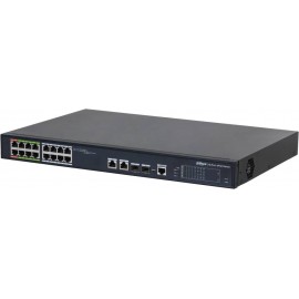 Коммутатор Dahua DH-LR2218-16ET-240, 16xLAN 100Mbps, 2xSFP, 2xCombo (1Gbps/SFP), PoE