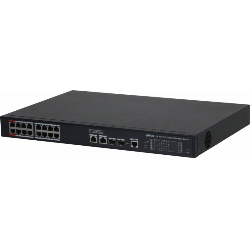Коммутатор Dahua DH-S4220-16GT-190, 18xLAN 1Gbps, 2xSFP, PoE