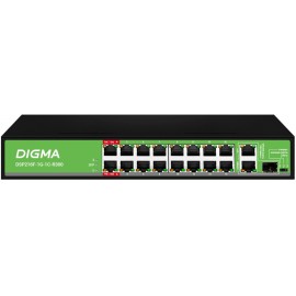 Коммутатор Digma DSP216F-1G-1C-R300, 16xLAN 100Mbps, 1xSFP, 1xCombo 1Gbps/SFP
