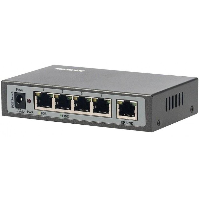 Коммутатор Falcon Eye FE-104POE-S, 4xLAN 100Mbps, 1xUplink, PoE