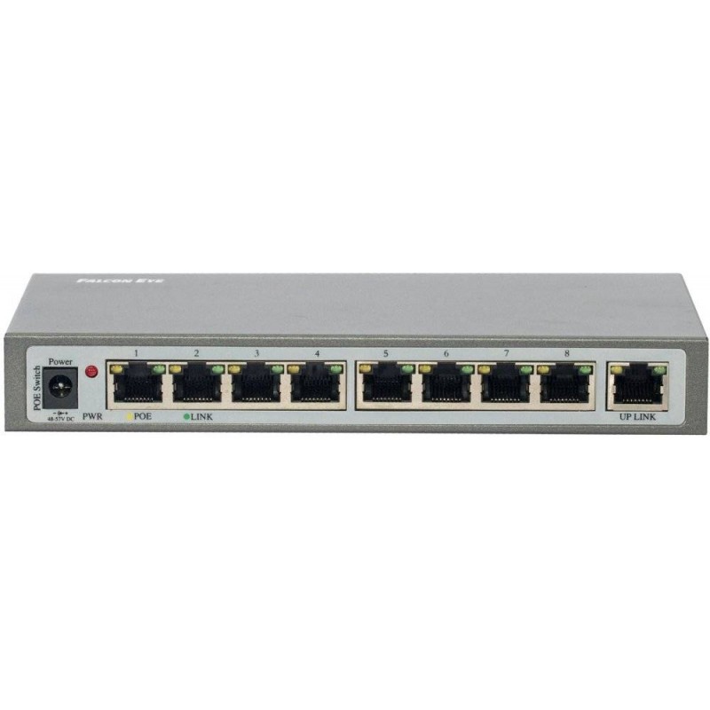 Коммутатор Falcon Eye FE-108E-POE, 8xLAN 100Mbps, 1xUplink, PoE