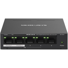 Коммутатор Mercusys MS105GP, 5xLAN 1Gbps