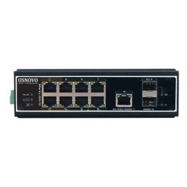 Коммутатор Osnovo SW-60812/I, 8xLAN 100Mbps, 1xLAN 1Gbps, 2xSFP, PoE