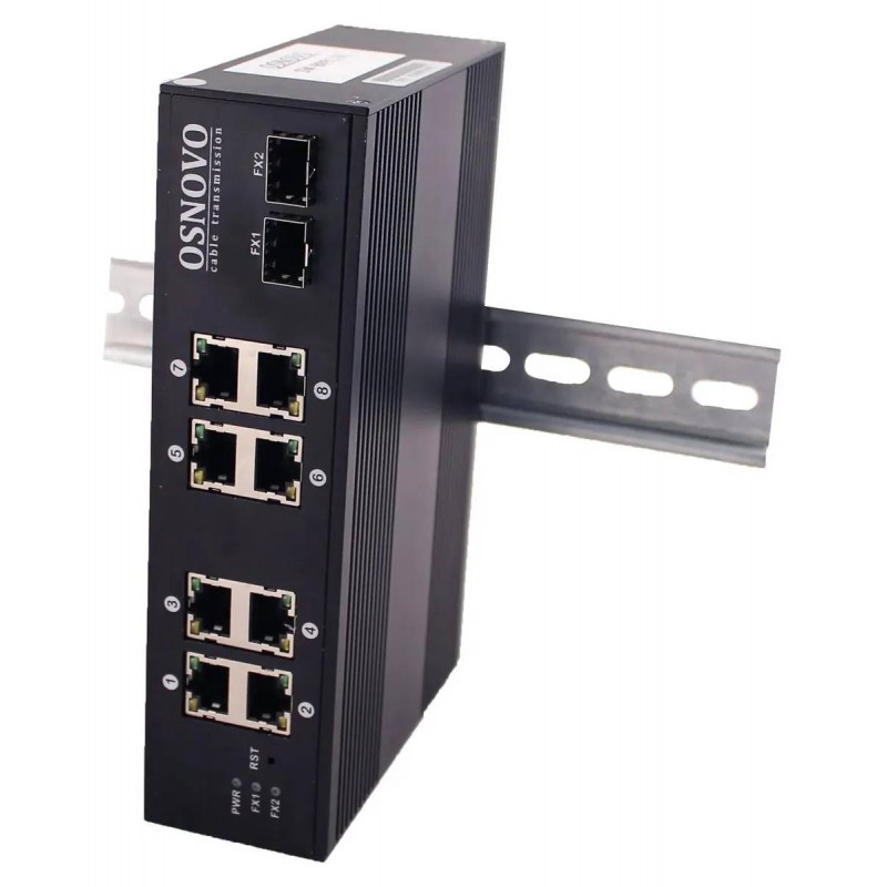 Коммутатор Osnovo SW-70802/I, 8xLAN 1Gbps, 2xSFP