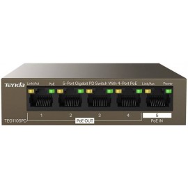 Коммутатор Tenda TEG1105PD, 5xLAN 1Gbps, PoE
