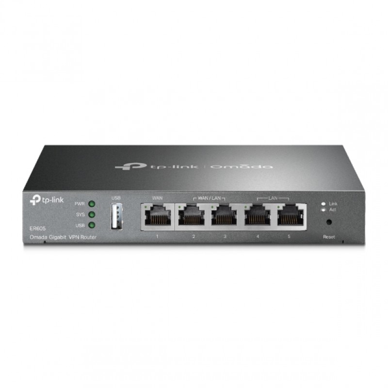 Роутер TP-Link ER605, 2xLAN 1Gbps, 2xWAN/LAN 1Gbps, 1xWAN