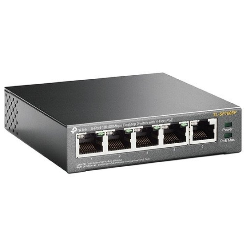 Коммутатор TP-Link TL-SF1005P, 5xLAN 100Mbps, PoE