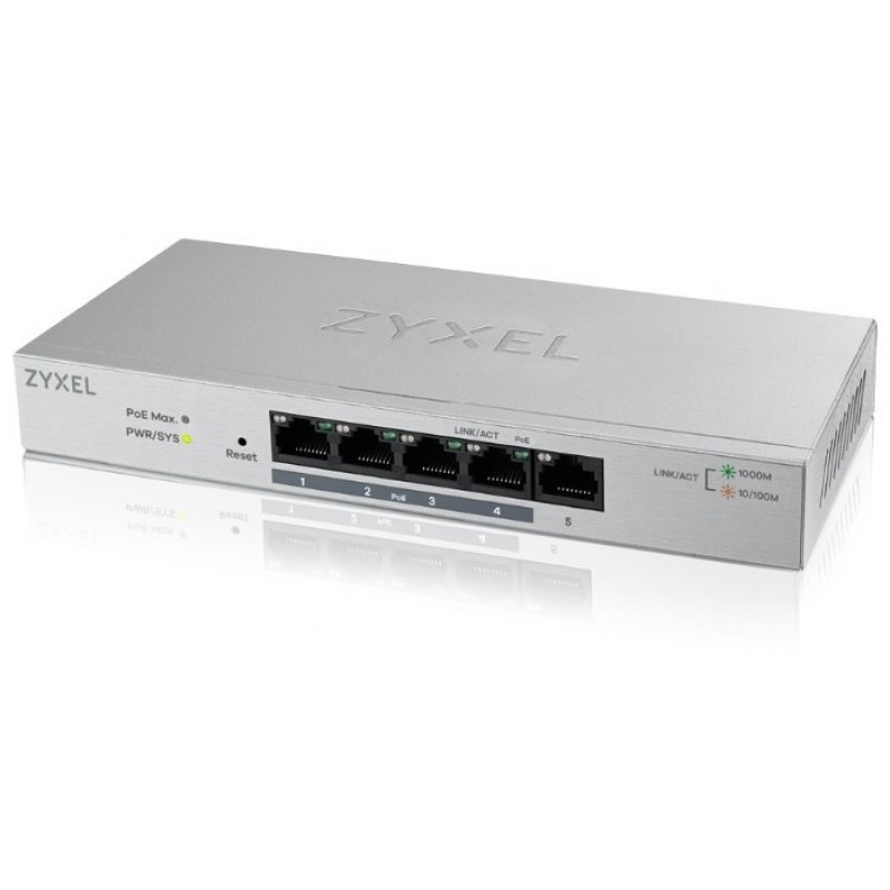 Коммутатор ZyXEL GS1200-5HP V2, 5xLAN 1Gbps