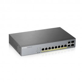 Коммутатор ZyXEL GS1350-12HP-EU0101F, 10xLAN 1GBbps, 2xSFP, PoE+