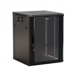 Шкаф коммутационный Hyperline (TWB-0666-GP-RAL9004) настенный 6U 600x600мм пер.дв.стекл 2 бок.пан. 60кг черный 367мм IP20 сталь TWB-0666-GP-RAL9004