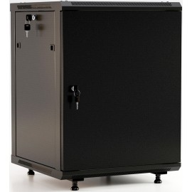 Шкаф коммутационный Hyperline (TWB-FC-2266-SR-RAL9004) настенный 22U 600x600мм пер.дв.стал.лист 60кг черный 1098мм IP20 сталь TWB-FC-2266-SR-RAL9004