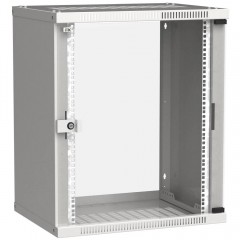Шкаф коммутационный ITK Linea WE (LWE3-15U66-GF) настенный 15U 600x600мм пер.дв.стекл направл.под закл.гайки 50кг серый 550мм 22.3кг 200град. 715мм IP20 IK08 сталь LWE3-15U66-GF