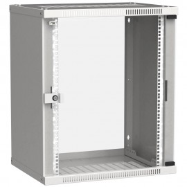 Шкаф коммутационный ITK Linea WE (LWE3-15U66-GF) настенный 15U 600x600мм пер.дв.стекл направл.под закл.гайки 50кг серый 550мм 22.3кг 200град. 715мм IP20 IK08 сталь LWE3-15U66-GF