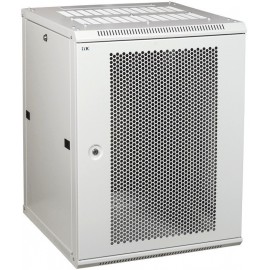 Шкаф коммутационный ITK Linea W (LWR3-09U66-PF) настенный 9U 600x600мм пер.дв.перфор. 2 бок.пан. направл.под закл.гайки 90кг серый 500мм 200град. 500мм IP20 IK10 сталь LWR3-09U66-PF