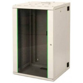 Шкаф коммутационный Lande Proline (LN-PR16U6045-LG-111) настенный 16U 600x450мм пер.дв.стекл задн.дв.стал.лист направл.под закл.гайки 100кг серый 29кг 210град. 818мм IP20 сталь LN-PR16U6045-LG-111